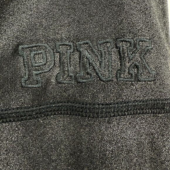 Leggings Small Pink Victoria's Secret Black shiny metallic womens - Picture 5 of 7